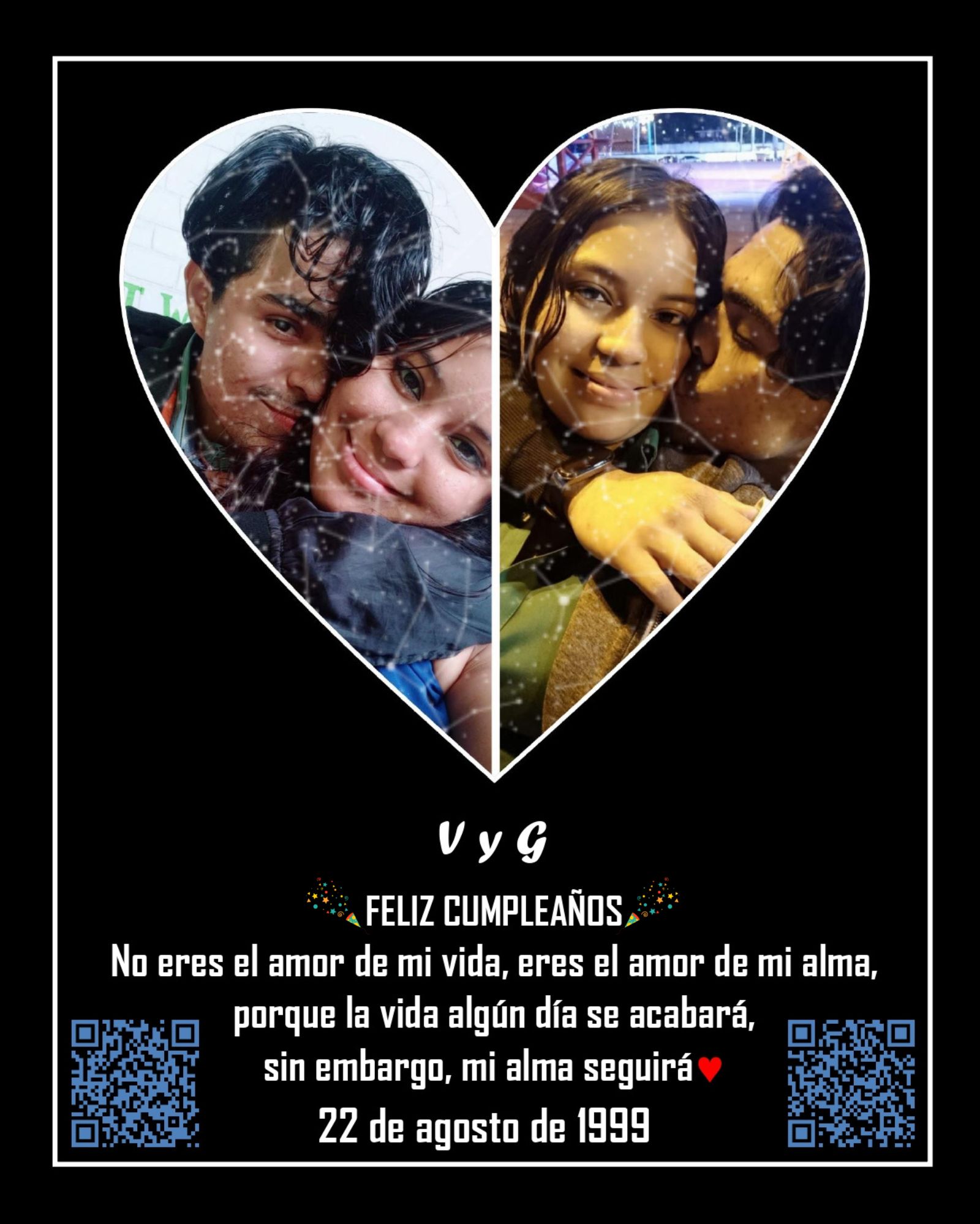 mapa estelar corazon con foto